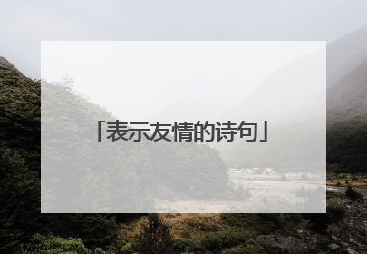 表示友情的诗句