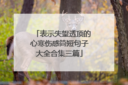 表示失望透顶的心寒伤感简短句子大全合集三篇