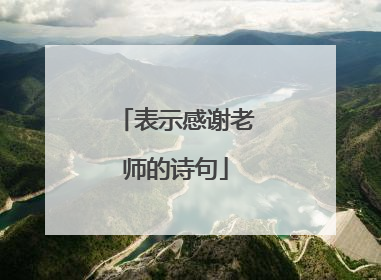 表示感谢老师的诗句