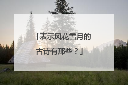 表示风花雪月的古诗有那些？