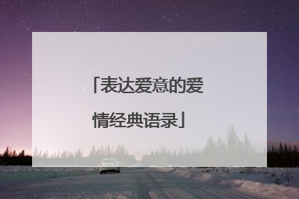 表达爱意的爱情经典语录