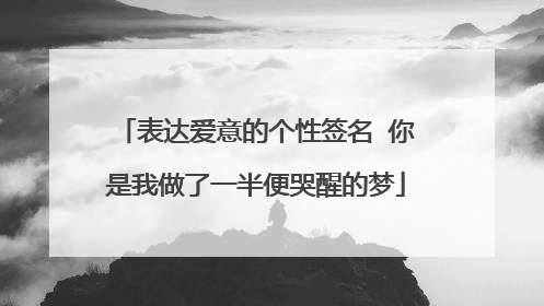 表达爱意的个性签名 你是我做了一半便哭醒的梦