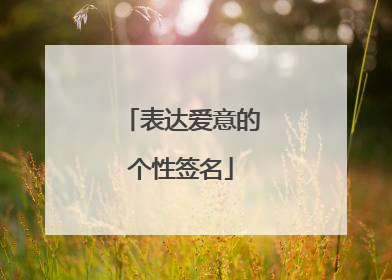 表达爱意的个性签名