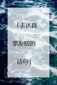 表达真挚友情的诗句