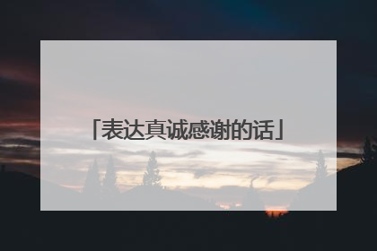 表达真诚感谢的话