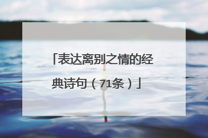 表达离别之情的经典诗句(71条)