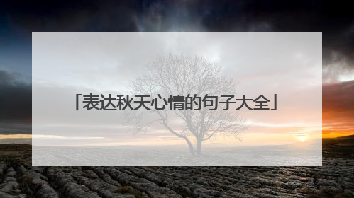 表达秋天心情的句子大全