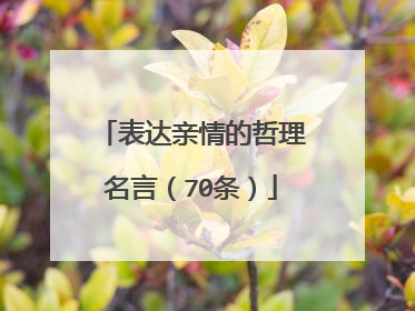 表达亲情的哲理名言（70条）