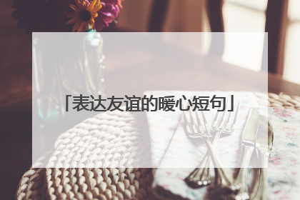 表达友谊的暖心短句