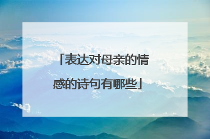 表达对母亲的情感的诗句有哪些