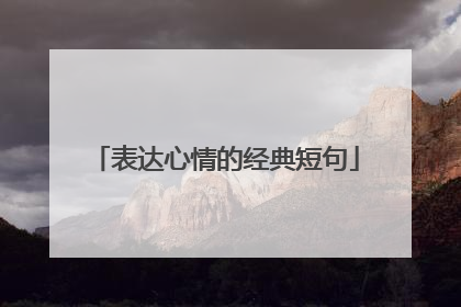 表达心情的经典短句