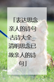 表达思念亲人的诗句古诗大全_清明思念已故亲人的诗句