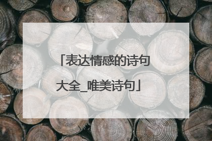 表达情感的诗句大全_唯美诗句
