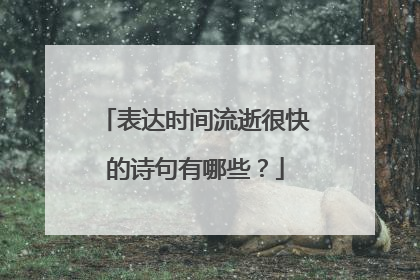 表达时间流逝很快的诗句有哪些?