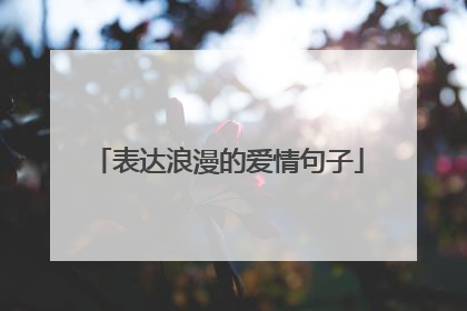 表达浪漫的爱情句子