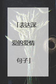 表达深爱的爱情句子