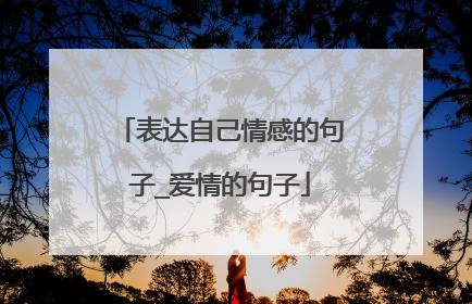 表达自己情感的句子_爱情的句子