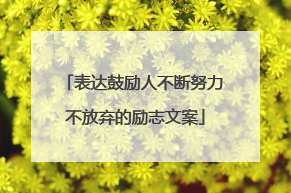 表达鼓励人不断努力不放弃的励志文案