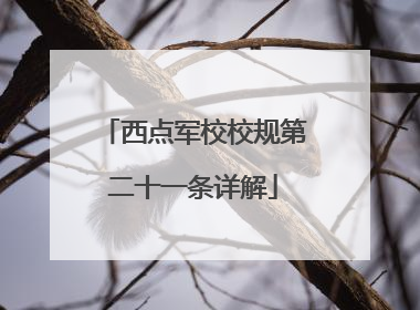 西点军校校规第二十一条详解