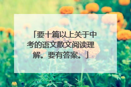 要十篇以上关于中考的语文散文阅读理解。要有答案。