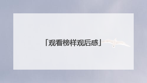 观看榜样观后感