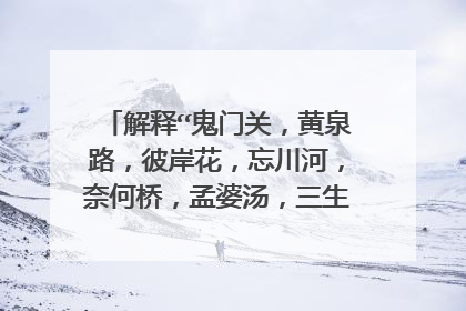 解释“鬼门关,黄泉路,彼岸花,忘川河,奈何桥,孟婆汤,三生石”之间的关系?