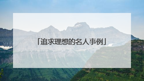 追求理想的名人事例