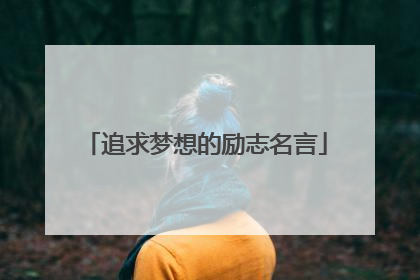 追求梦想的励志名言