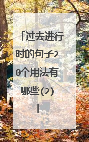 过去进行时的句子20个用法有哪些(2)