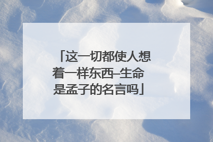 这一切都使人想着一样东西—生命是孟子的名言吗