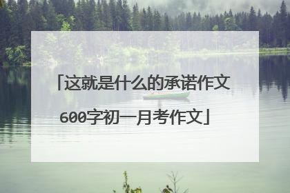 这就是什么的承诺作文600字初一月考作文