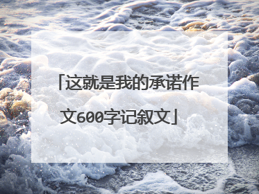 这就是我的承诺作文600字记叙文