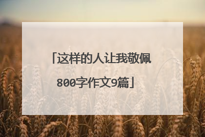 这样的人让我敬佩800字作文9篇