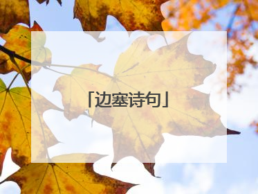 边塞诗句