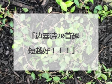 边塞诗20首越短越好！！！
