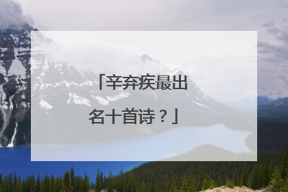 辛弃疾最出名十首诗?