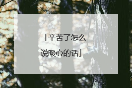 辛苦了怎么说暖心的话