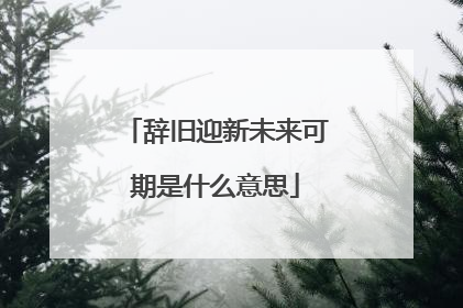 辞旧迎新未来可期是什么意思