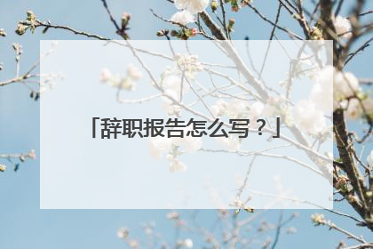 辞职报告怎么写?