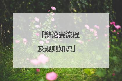 辩论赛流程及规则知识