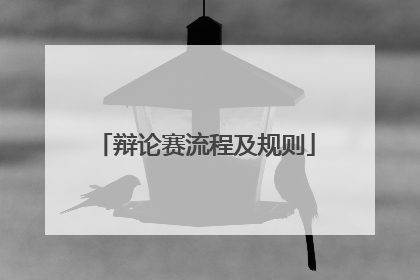 辩论赛流程及规则