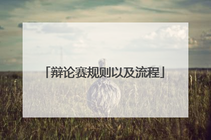 辩论赛规则以及流程