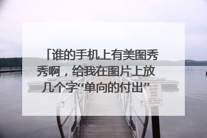 谁的手机上有美图秀秀啊,给我在图片上放几个字“单向的付出”下面“我累了”图片可以自己找,白色的