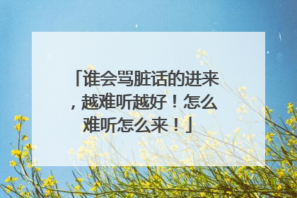 谁会骂脏话的进来，越难听越好！怎么难听怎么来！