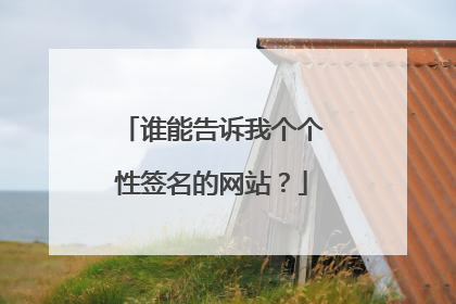 谁能告诉我个个性签名的网站?
