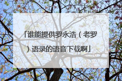 谁能提供罗永浩（老罗）语录的语音下载啊