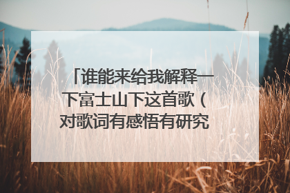 谁能来给我解释一下富士山下这首歌（对歌词有感悟有研究的朋友进）