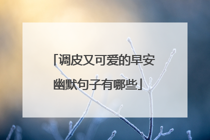 调皮又可爱的早安幽默句子有哪些