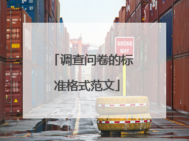 调查问卷的标准格式范文