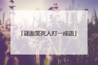 谜面笑死人打一成语